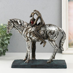Фигурка полистоун «Поцелуй с принцем на коне» под металл, 25×11.2×23 см