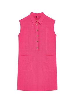 TRENDYOLMILLA Lacivert Duz Kesim Cepli Gomlek Yaka Keten Gorunumlu Mini Dokuma Elbise TWOSS22EL1068 фото 16