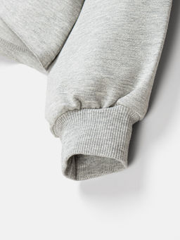 Свитшот укороченный облегченный Серый меланж 7+ - Bungly фото 4