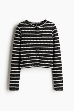 Pointelle jersey cardigan