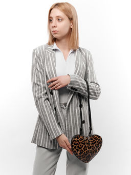 LACCOMA сумка НИ836-лепард черный натуральная кожа хлопок