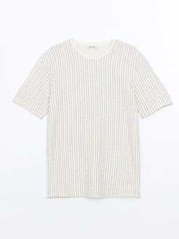 Bisiklet Yaka K?sa Kollu ?izgili Erkek Ti??rt