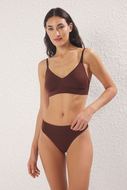 TRENDYOLMILLA Ekru-Kahverengi 2li Paket Seamless/Dikissiz Tanga Orme Kulot THMSS25KU00012  фото 2
