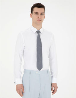 Beyaz Slim Fit Uzun Kollu Klasik G_mlek
