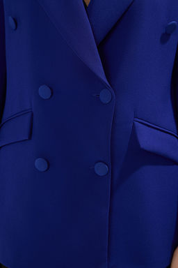 Saks Regular Astarl? Kruvaze Kapama Dokuma Blazer Ceket TWOSS21CE0137
