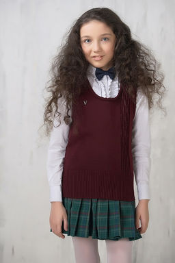 Жилет для девочек 7082. 1096 бордо