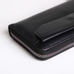 Портмоне-клатч мужской на молнии, с ручкой, чёрное