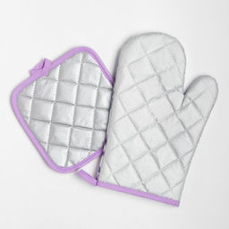 Кухонный набор Доляна Романтика, прихватка 17*17 см, рукавица 26*16 см,100% п/э  фото 4