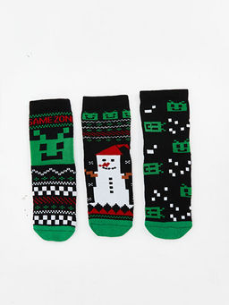 Y?lba?? Temal? Erkek ?ocuk Havlu Soket ?orap 3l?