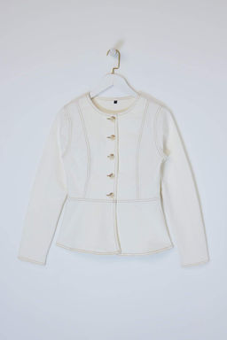 Ekru Fitted Orta Esnek Denim Ceket TWOSS26CE00029