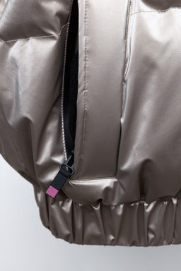 METALLIC WATER-RESISTANT AND WINDPROOF FEATHER DOWN PUFFER JACKET RECCO® SYSTEM SKI COLLECTION - Zara фото 7