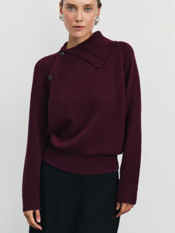 Джемпер из хлопка с пуговицами на воротнике / Zarina фото 3