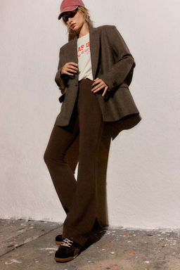 PANTAL?N INTERLOCK FLARE / Marr?n - Zara фото 2