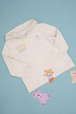 Кремовый свитшот для девочки Неожиданная скидка в корзине