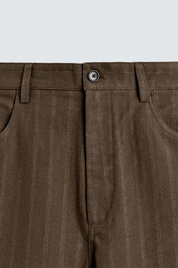 BALLOON FIT STRIPED JACQUARD TROUSERS - Zara фото 7