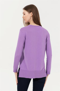 Женский сиреневый базовый свитер с круглым вырезом Неожиданная скидка в корзине - U.s. polo assn фото 5