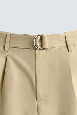 COTTON-LINEN BERMUDA SHORTS WITH BELT - Zara фото 8