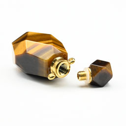 Парфюмерный флакон-кулон из тигрового глаза 20*14*36мм