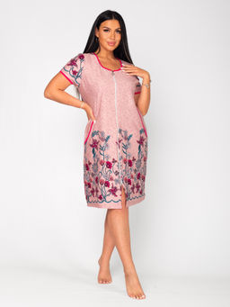 Халат женский кулирка на молнии Купон розовый - Домтрик фото 2