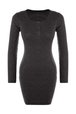 TRENDYOLMILLA Antrasit C?tc?t Detayl? Vucuda Oturan Kare Yaka Mini Fitilli Esnek Orme Kalem Elbise TWOAW23EL01393  фото 6