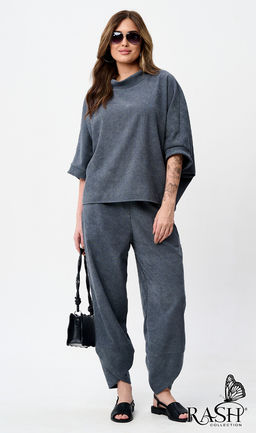 Костюм "Boho" микровельвет серый Цвет:как на фото