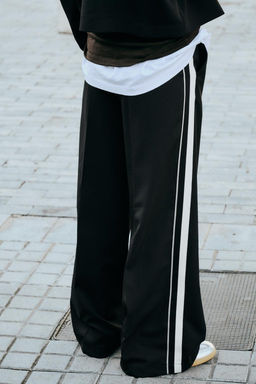 WIDE-LEG TROUSERS WITH SIDE STRIPES - Zara фото 7