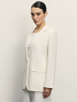 Однобортный жакет с содержанием льна / Zarina  фото 4