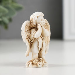 Цена за 2 шт. Сувенир полистоун "Ангелочек и цветок" МИКС 2,5х4,2х5,5 см