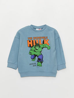 Bisiklet Yaka Uzun Kollu Hulk Bask?l? Erkek Bebek Sweatshirt ve E?ofman Alt? 2li Tak?m - Waikiki фото 2