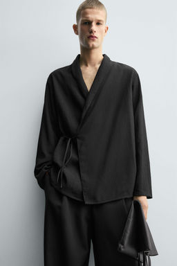 KIMONO TEXTURED SHIRT - Zara фото 5
