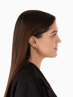 Клипсы для ушей QF Тренд кольцо переплетение, цвет золото