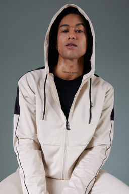 DeFactoFit Standart Fit Normal Kesim Skuba Dalg?c Kumas Kapusonlu Fermuarl? Sweatshirt  фото 2