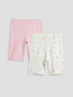 Bask?l? K?z ?ocuk ?ort Pijama Alt? 2li
