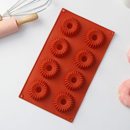 Форма для выпечки Доляна Кекс, силикон, 29?17?2 см, 8 ячеек (5,8?2 см), цвет коричневый  фото 3