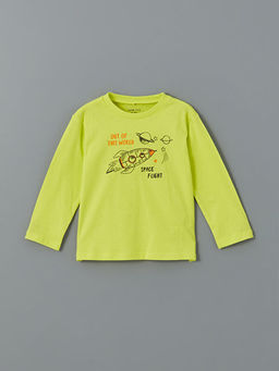 Bisiklet Yaka Bask?l? Erkek Bebek Ti??rt