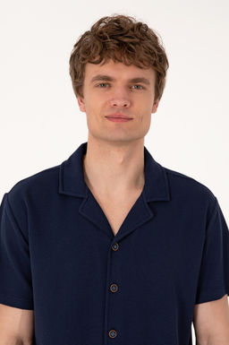 Erkek Lacivert Apa_ Yaka K_sa Kollu _rme G_mlek Sepette S_rpriz _ndirim - U.s. polo assn фото 2