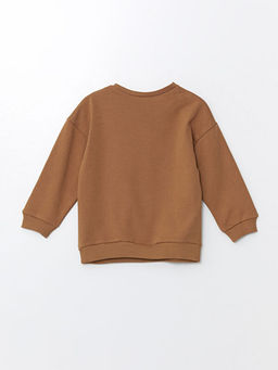 Bisiklet Yaka Bask?l? Erkek Bebek Sweatshirt ve E?ofman Alt 2li Tak?m