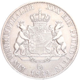 1 союзный талер 1869 года A Ангальт-Дессау