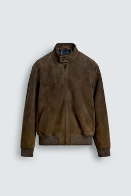 REGULAR FIT LEATHER SUEDE JACKET - Zara фото 15