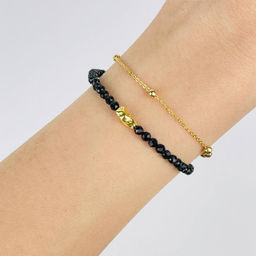 Браслет двойной из Шпинели с цепочкой