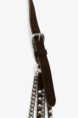 CONTRAST DOUBLE LEATHER CHAIN BELT - Zara фото 3