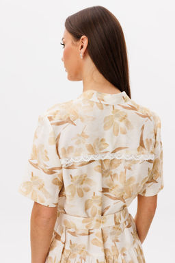 Платье Lars Style 1101 молочно-бежевый принт