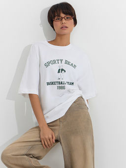 Футболка женская белая оверсайз