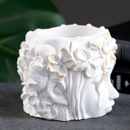 Декоративное кашпо для цветов Вера, 300 мл, 11?11?10 см, гипс, белое - Хорошие сувениры фото 5