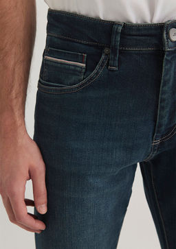 Marcus Mavi Premium Puslu Koyu Mavi Jean Pantolon  фото 6