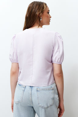 Lila Yaka Detayl? Dokuma Bluz TWOSS24BZ00335 - Trendyolmilla фото 6
