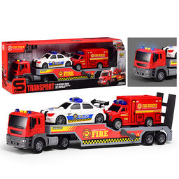 Машина "Пожарный тягач" 1:16 (свет, звук) в коробке