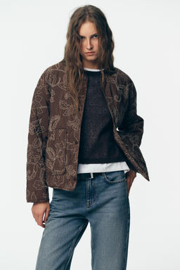 RUBBERISED EMBROIDERED PUFFER JACKET - Zara фото 2