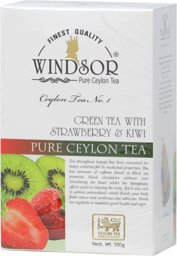 WINDSOR. Green tea Strawberry Kiwi 100 гр. карт.упаковка