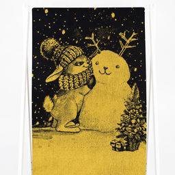 Полотенце махровое 6с102.411ж1 Зимняя забава(т.желтый) 67х150см